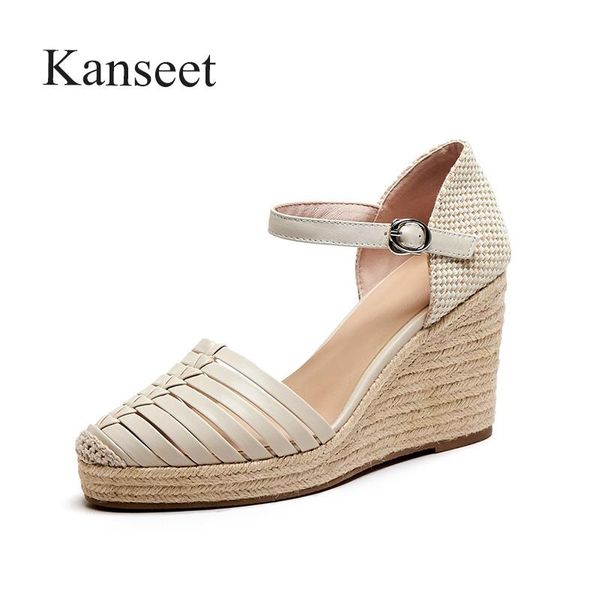 sandals kanseet platform shoes women summer 2021 women's weave high heel wedges elegant handmade buckle strap beige footwear, Black
sandals kanseet platform shoes women summer 2021 women's weave high heel wedges elegant handmade buckle strap beige footwear, Black