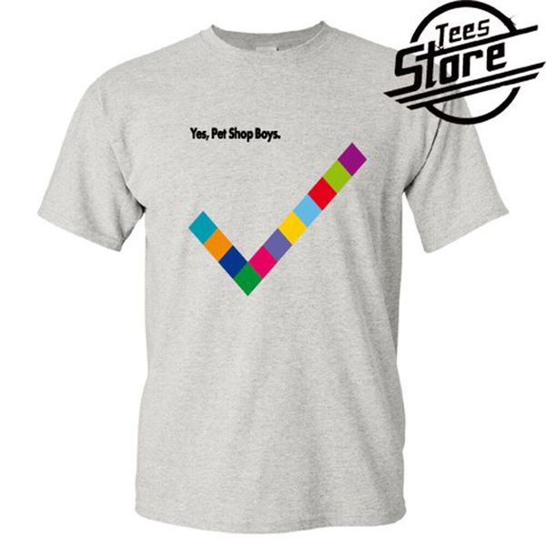 new pet shop boys yes logo men's grey t-shirt size s to 3xl, White;black 
new pet shop boys yes logo men's grey t-shirt size s to 3xl, White;black