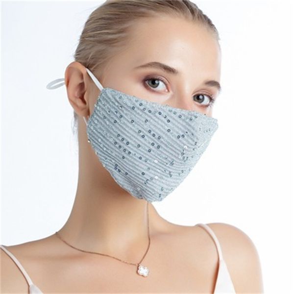 personality fashion sequin mask women's thin breathable decorative washable cotton dust and sunscreen
personality fashion sequin mask women's thin breathable decorative washable cotton dust and sunscreen