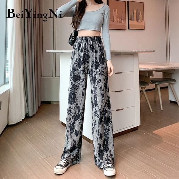 women wide leg pants streetwear vintage classic casual harajuku printed long summer trouser female tie dye 210427, Black;white
women wide leg pants streetwear vintage classic casual harajuku printed long summer trouser female tie dye 210427, Black;white