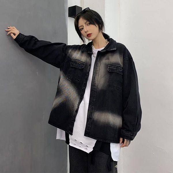 denim jackets men women's coat 2021 autumn for women jeans single breasted gradient color oversized outwear, Black;brown
denim jackets men women's coat 2021 autumn for women jeans single breasted gradient color oversized outwear, Black;brown