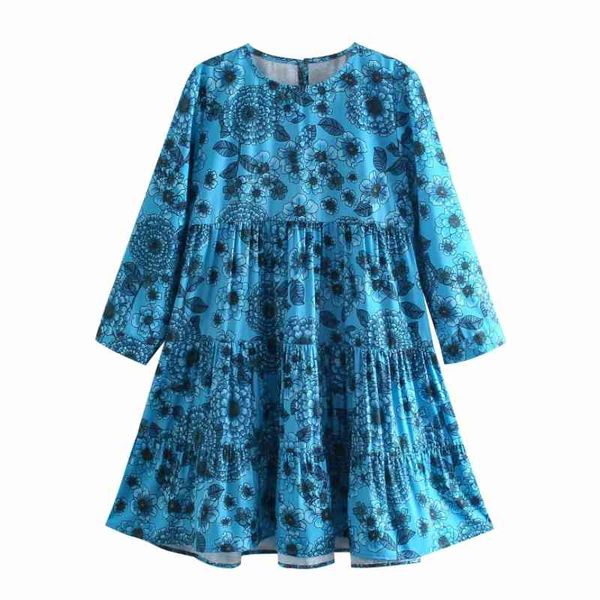 summer women floral print tiered ruffle blue mini dress female three quarter sleeve clothes casual lady loose vestido d7737 210430, Black;gray
summer women floral print tiered ruffle blue mini dress female three quarter sleeve clothes casual lady loose vestido d7737 210430, Black;gray
