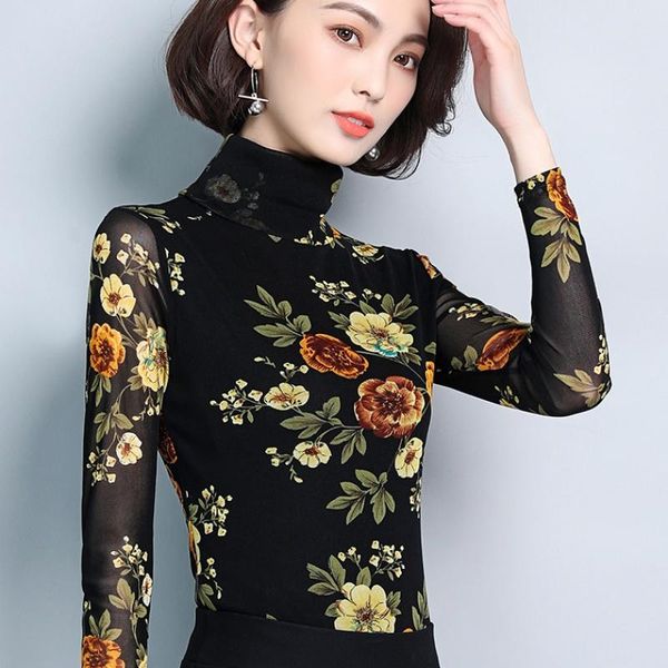 women's blouses & shirts spring fall fashion women slim stretch red yellow flower turtleneck mesh shirt , woman fleece warm elastic pri, White
women's blouses & shirts spring fall fashion women slim stretch red yellow flower turtleneck mesh shirt , woman fleece warm elastic pri, White