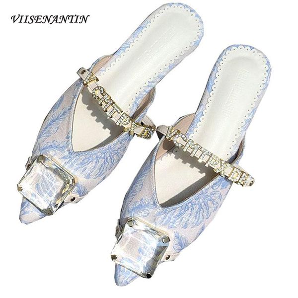pointed toe slippers female outer wear flat bottom summer rhinestone girl fairy shallow lazy shoes women embroider crystal mules, Black
pointed toe slippers female outer wear flat bottom summer rhinestone girl fairy shallow lazy shoes women embroider crystal mules, Black