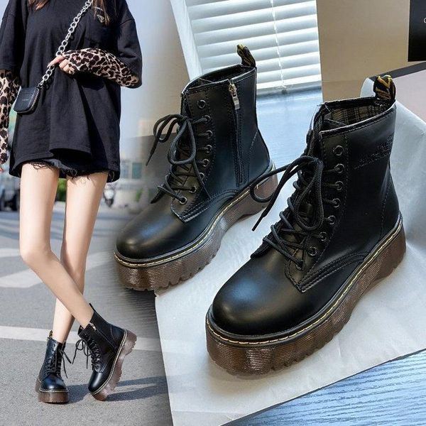 dress shoes 2021 autumn winter boots muffin thick bottom british fashion student short waterproof women's, Black
dress shoes 2021 autumn winter boots muffin thick bottom british fashion student short waterproof women's, Black