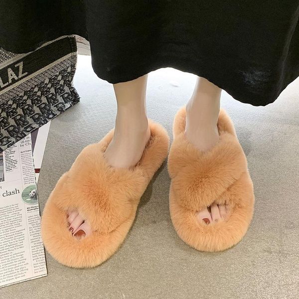 slippers fluffy plush home women faux fur winter furry fashion sell well cross slides blue slip house warm shoes, Black
slippers fluffy plush home women faux fur winter furry fashion sell well cross slides blue slip house warm shoes, Black