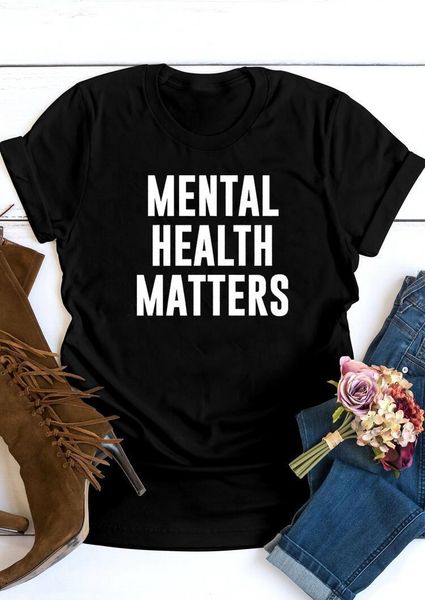 mental health matters art women t shirt funny 100% cotton casual fashion street style graphic quote tee, White
mental health matters art women t shirt funny 100% cotton casual fashion street style graphic quote tee, White