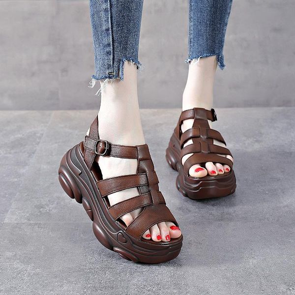 sandals the first layer of leather thick-soled women's summer 2021 fashion casual increased roman, Black
sandals the first layer of leather thick-soled women's summer 2021 fashion casual increased roman, Black
