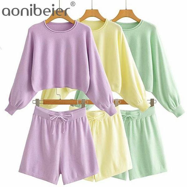 women's tracksuits aonibeier 2021 autumn casual women sweater suits raglan sleeve loose cropped knit jumpers and high waist shorts 2 pi, Gray
women's tracksuits aonibeier 2021 autumn casual women sweater suits raglan sleeve loose cropped knit jumpers and high waist shorts 2 pi, Gray