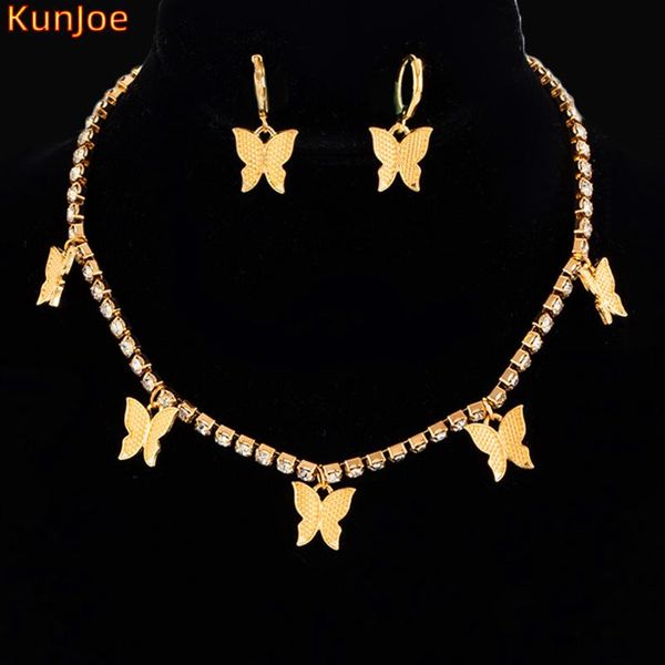 chokers kunjoe fashion bling crystal tennis chain choker necklace for women gold color butterfly pendant with earring jewelry, Golden;silver
chokers kunjoe fashion bling crystal tennis chain choker necklace for women gold color butterfly pendant with earring jewelry, Golden;silver