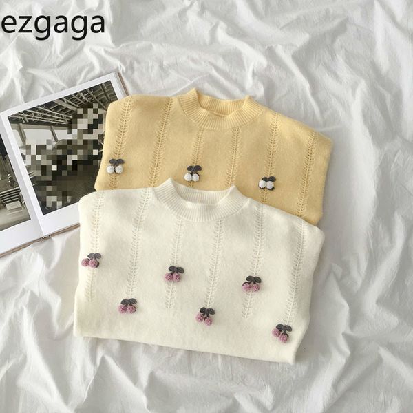 ezgaga cherry sweater women fashion irregular loose korean knit sweet girl long sleeve sweaters preppy style autumn casual 210430, White;black
ezgaga cherry sweater women fashion irregular loose korean knit sweet girl long sleeve sweaters preppy style autumn casual 210430, White;black