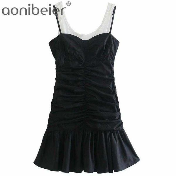 patchwork spaghetti strap dress summer sleeveles ruffles hem ruched mini female bodycon mermaid 210604, Black;gray
patchwork spaghetti strap dress summer sleeveles ruffles hem ruched mini female bodycon mermaid 210604, Black;gray