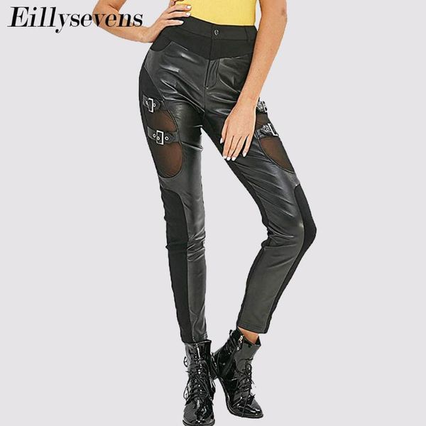 women's pants & capris gothic black women slim pu leather trousers elastic pencil goth punk mesh streetwear high waist bodycon long, Black;white 
women's pants & capris gothic black women slim pu leather trousers elastic pencil goth punk mesh streetwear high waist bodycon long, Black;white