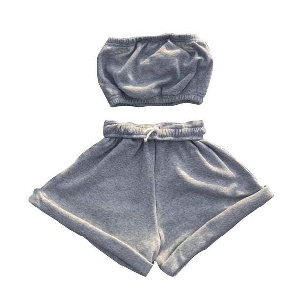 women's shorts 40gc women summer 2pcs outfits strapless bandeau tube drawstring tracksuit, White;black
women's shorts 40gc women summer 2pcs outfits strapless bandeau tube drawstring tracksuit, White;black