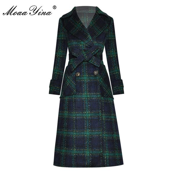 fashion designer woolen cloth overcoat winter women long sleeve double breasted lace-up keep warm plaid 210524, Black
fashion designer woolen cloth overcoat winter women long sleeve double breasted lace-up keep warm plaid 210524, Black