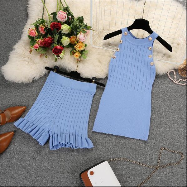 womens tracksuits women summer knit vest shorts suits sleeveless buttons short pants clothing sets, Gray
womens tracksuits women summer knit vest shorts suits sleeveless buttons short pants clothing sets, Gray