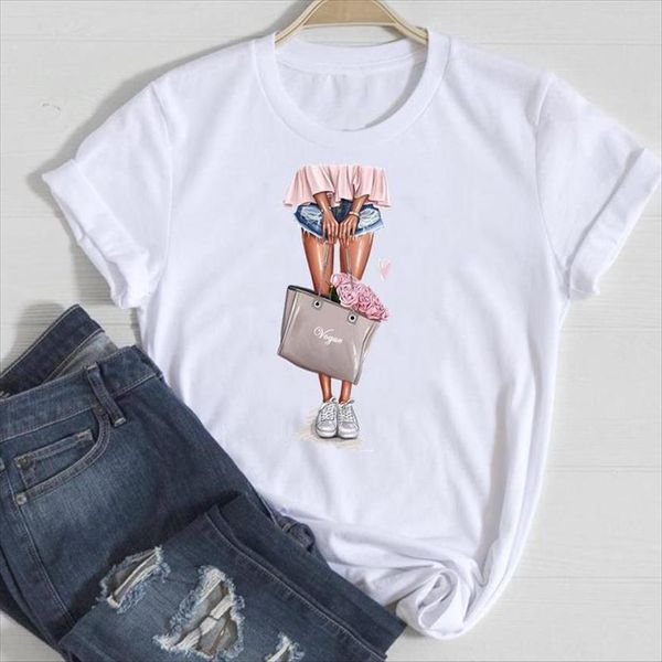 short sleeve floral style 90s women cartoon summer tshirts fashion clothes graphic lady print tee, White
short sleeve floral style 90s women cartoon summer tshirts fashion clothes graphic lady print tee, White
