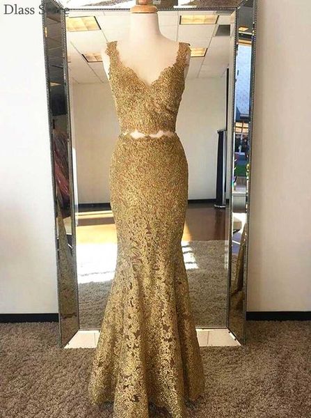 gold laces prom dress mermaid floor length two pieces elegant v-neck simple evening robe de soirée mariage party dresses, White;black
gold laces prom dress mermaid floor length two pieces elegant v-neck simple evening robe de soirée mariage party dresses, White;black
