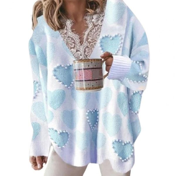 women's sweaters women sweater v neck lace patchwork heart print lady for daily wear pullover jumper autumn clothing, White;black
women's sweaters women sweater v neck lace patchwork heart print lady for daily wear pullover jumper autumn clothing, White;black