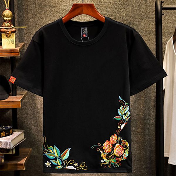 men's t-shirts chinese style embroidered short sleeve elbutted-out black t-shirt white 2 male colors big size sweater trendy clothes, White;black
men's t-shirts chinese style embroidered short sleeve elbutted-out black t-shirt white 2 male colors big size sweater trendy clothes, White;black