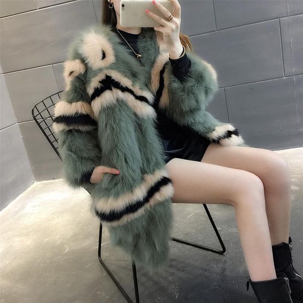 women's fur & faux real autumn winter coat double-faced jacket women clothes korean long coats chaqueta mujer my947, Black
women's fur & faux real autumn winter coat double-faced jacket women clothes korean long coats chaqueta mujer my947, Black