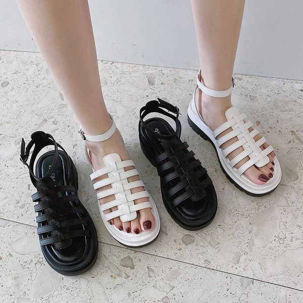 college round toe sandals flat summer breathable beach shoes woven roman women's casual fairy platform x801, Black
college round toe sandals flat summer breathable beach shoes woven roman women's casual fairy platform x801, Black
