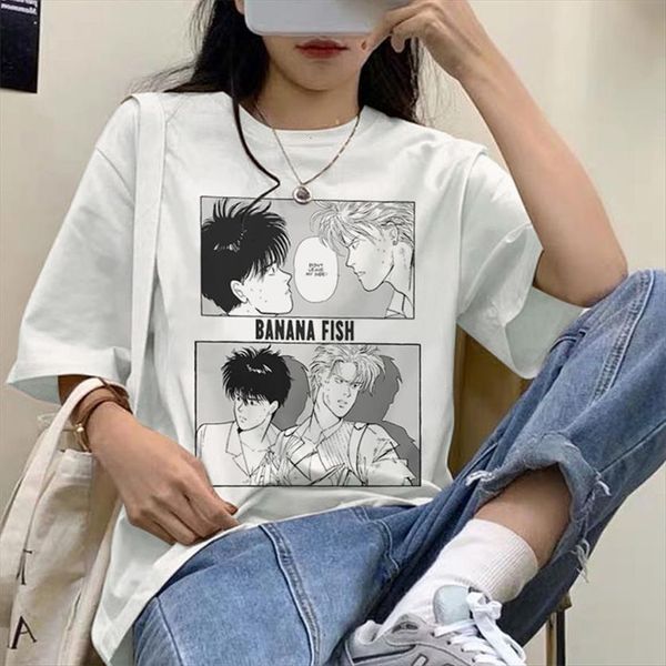 japanese anime banana fish print women cartoon boys love manga harajuku short sleeve tee y2k streetwear, White
japanese anime banana fish print women cartoon boys love manga harajuku short sleeve tee y2k streetwear, White