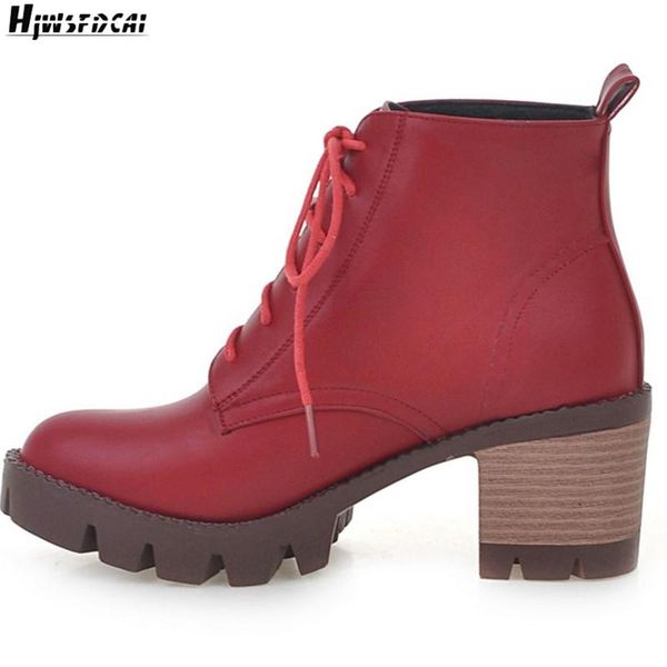 boots hjwsfdcai women chunky heel lace-up ankle ladies punk casual high shoes round toe platform quality woman, Black
boots hjwsfdcai women chunky heel lace-up ankle ladies punk casual high shoes round toe platform quality woman, Black