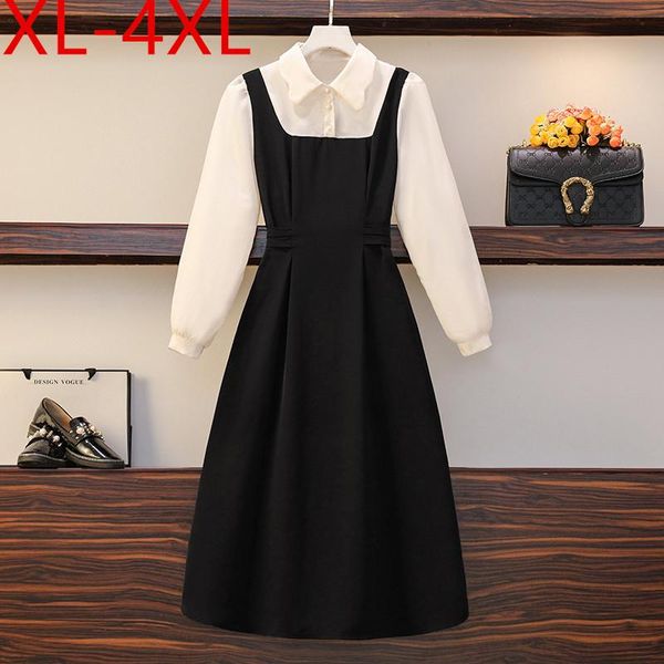 plus size dresses xl-4xl dress for women 2021 autumn turn-down collar long sleeve contrast color patchwork midi female black
plus size dresses xl-4xl dress for women 2021 autumn turn-down collar long sleeve contrast color patchwork midi female black