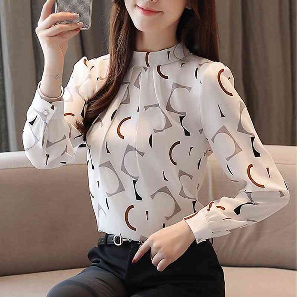 women clothing chiffon blouses shirts spring long sleeve printed female flower shirt blusa 204e5p 210420, White
women clothing chiffon blouses shirts spring long sleeve printed female flower shirt blusa 204e5p 210420, White