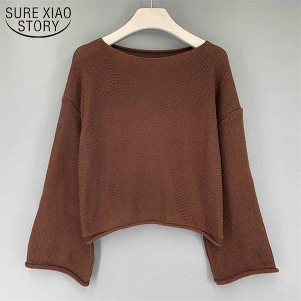 spring korean style loose casual knitted blouse women chic curl solid short o-neck pullover fashion blusa 12811 210421, White
spring korean style loose casual knitted blouse women chic curl solid short o-neck pullover fashion blusa 12811 210421, White