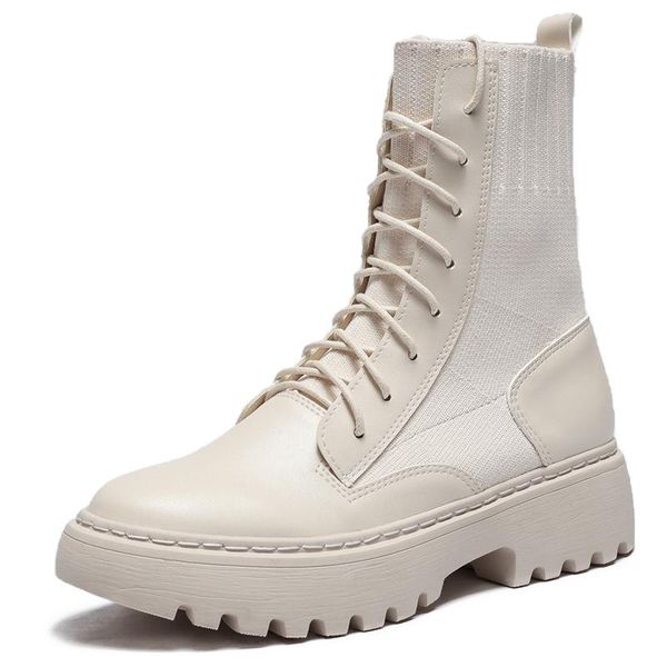 white boots women's thick soled cross tie waterproof middle heel elastic 2021 short tube for girls, Black
white boots women's thick soled cross tie waterproof middle heel elastic 2021 short tube for girls, Black