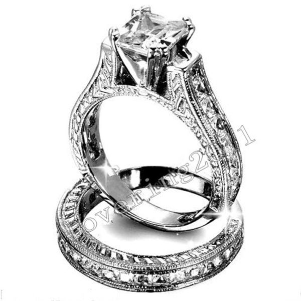 14k white gold princess cut 1ct lab diamond ring set jewelry engagement wedding band rings for women bridal fine party accessory, Slivery;golden
14k white gold princess cut 1ct lab diamond ring set jewelry engagement wedding band rings for women bridal fine party accessory, Slivery;golden