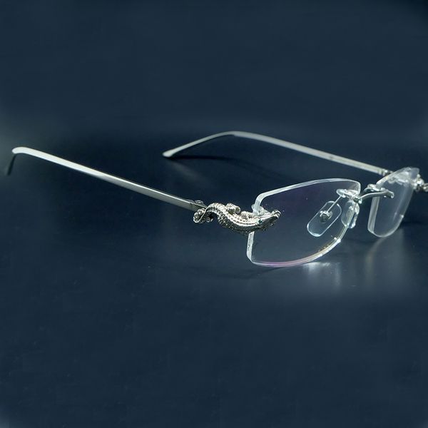 design glasses crocodile mens glasses woman sunglasses rimless optical frame fill prescription w0d5, White;black
design glasses crocodile mens glasses woman sunglasses rimless optical frame fill prescription w0d5, White;black