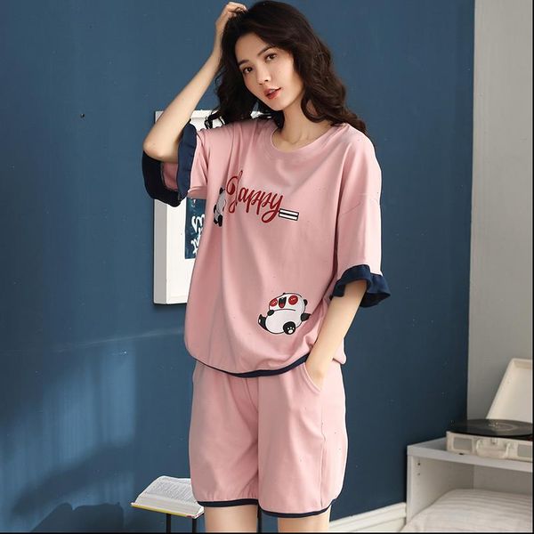 cute panda pattern nightwear women sleepwear pink pajama set summer home wear large size loose leisure clothes for, Black;red
cute panda pattern nightwear women sleepwear pink pajama set summer home wear large size loose leisure clothes for, Black;red