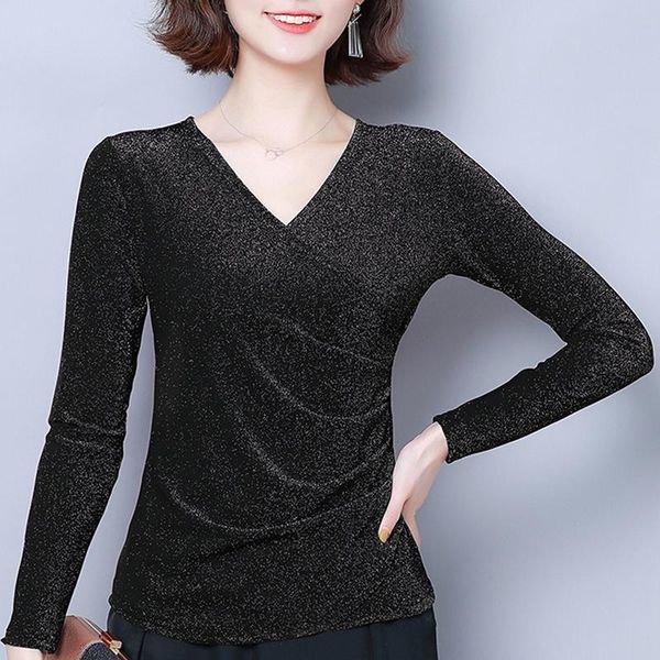 long sleeve women's clothing 2021 autumn plus size slim v-neck women blouse bright silk bottoming shirt 993f blouses & shirts, White
long sleeve women's clothing 2021 autumn plus size slim v-neck women blouse bright silk bottoming shirt 993f blouses & shirts, White