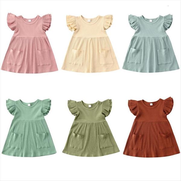 1 4y baby girl solid dresses a line summer casual kids fly sleeve ribbed ruffles side pockets flared, Red;yellow
1 4y baby girl solid dresses a line summer casual kids fly sleeve ribbed ruffles side pockets flared, Red;yellow