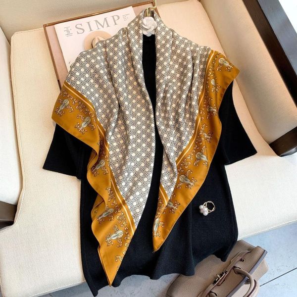 scarves brand 2022 spring women's decorative shawl scarf wave point female elegant retro printing small square, Blue;gray
scarves brand 2022 spring women's decorative shawl scarf wave point female elegant retro printing small square, Blue;gray
