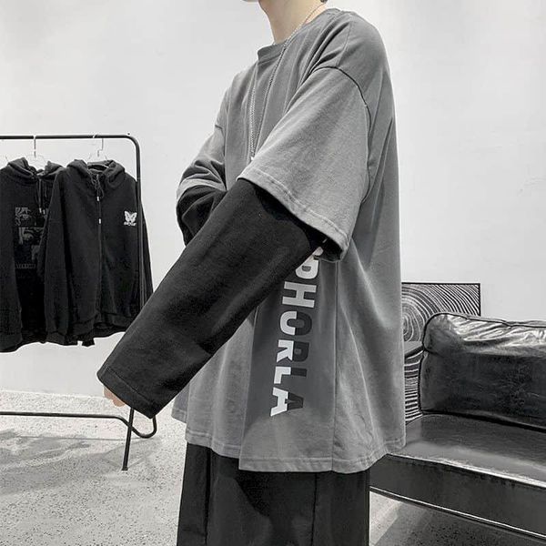 punk tshirt clothes harajuku bf loose casual fake two-piece long-sleeved t-shirt men's student oversized t shirt summer o-neck t-shirts, White;black
punk tshirt clothes harajuku bf loose casual fake two-piece long-sleeved t-shirt men's student oversized t shirt summer o-neck t-shirts, White;black