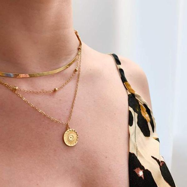chains multi layer gold bead round piece necklace women's fashion fine light extravagant romantic clavicle chain temperament pendant, Silver
chains multi layer gold bead round piece necklace women's fashion fine light extravagant romantic clavicle chain temperament pendant, Silver
