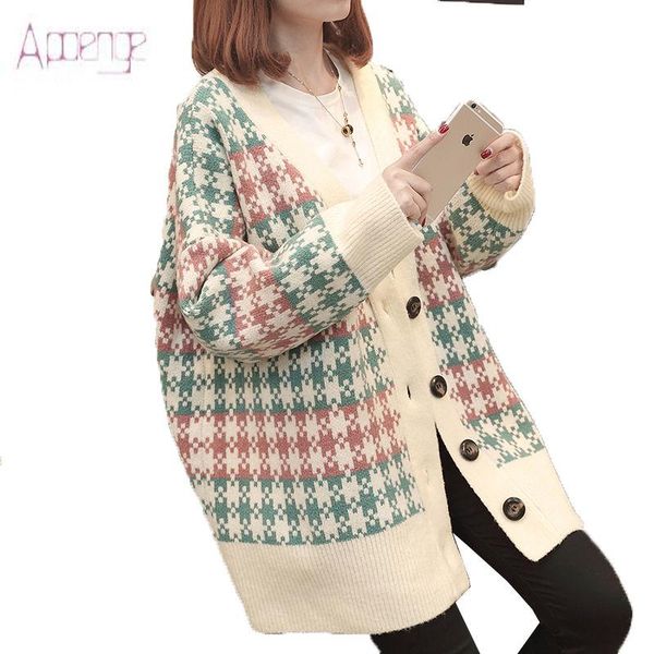 women's sweaters 2021 autumn plaid thick ladies v-neck small fresh sweater and cardigan casual loose knit jacket yp123, White;black
women's sweaters 2021 autumn plaid thick ladies v-neck small fresh sweater and cardigan casual loose knit jacket yp123, White;black