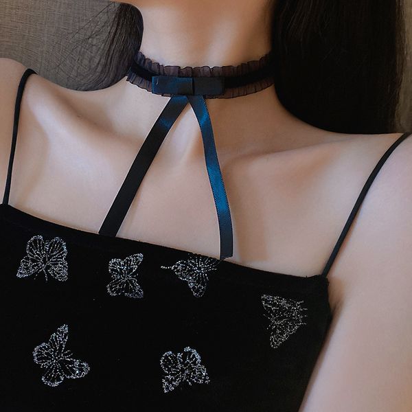 lace bow necklaces designer east gate simple temperament fabric clavicle chain fashion personality ribbon necklaces women, Black
lace bow necklaces designer east gate simple temperament fabric clavicle chain fashion personality ribbon necklaces women, Black