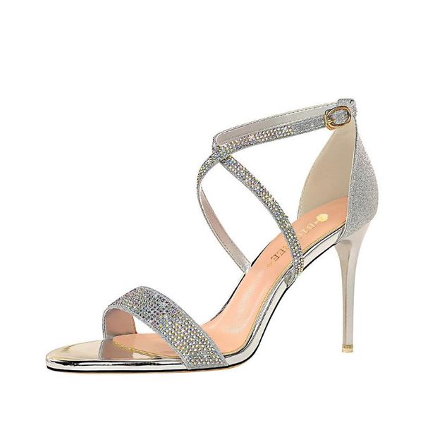dress shoes csbl nightclub show thin heels high-heeled open-toed water drill word with banquet women's summer sandals, Black
dress shoes csbl nightclub show thin heels high-heeled open-toed water drill word with banquet women's summer sandals, Black