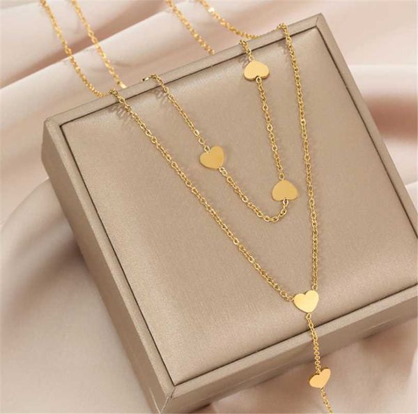 pendant necklaces 316l stainless steel double layered love titanium necklace heart-shaped simple multi-layer no fade, Silver
pendant necklaces 316l stainless steel double layered love titanium necklace heart-shaped simple multi-layer no fade, Silver