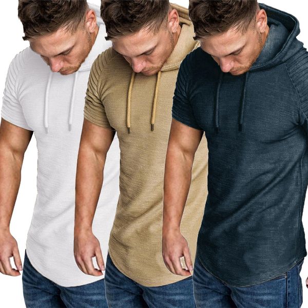 luxury t-shirts men's round neck slim solid color hooded short t-shirt stripe pleated raglan sleeve men's wear, Black
luxury t-shirts men's round neck slim solid color hooded short t-shirt stripe pleated raglan sleeve men's wear, Black
