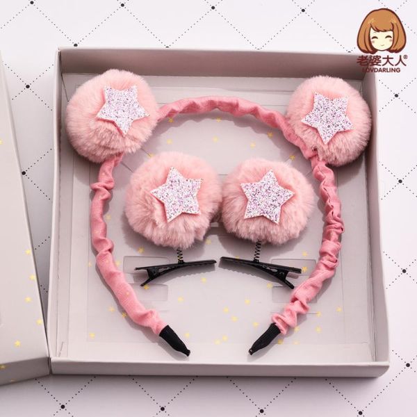 plush ball five-pointed star cute little ears selling gadgets children's hair clip hairpin accessories gift box, Slivery;white
plush ball five-pointed star cute little ears selling gadgets children's hair clip hairpin accessories gift box, Slivery;white