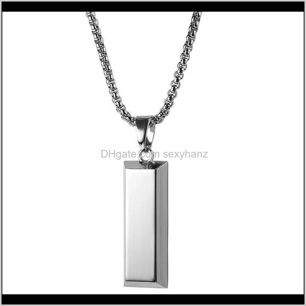 & pendants drop delivery 2021 fashion hip hop jewelry bullion pendant necklaces design gold sier color style men stainless steel with chain, Silver
& pendants drop delivery 2021 fashion hip hop jewelry bullion pendant necklaces design gold sier color style men stainless steel with chain, Silver
