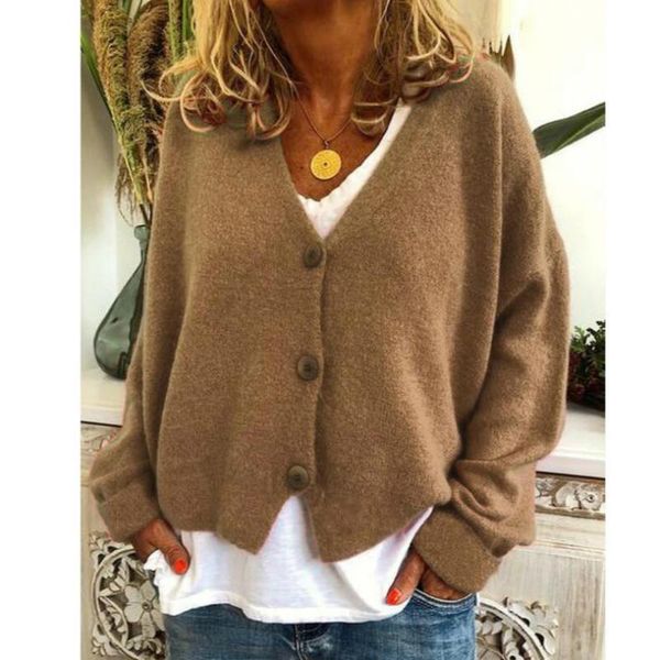 women's jackets plus size ladies button knit cardigan loose v neck long sleeve autumn sweater cardigans coat blue red solid female out, Black;brown
women's jackets plus size ladies button knit cardigan loose v neck long sleeve autumn sweater cardigans coat blue red solid female out, Black;brown