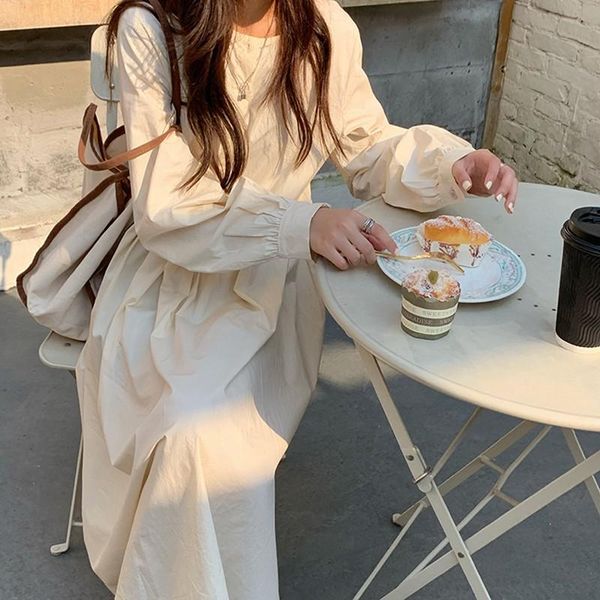 casual dresses oversized women loose dress 2021 autumn fashion korean style o-neck solid color mori girls cotton long w453, Black;gray
casual dresses oversized women loose dress 2021 autumn fashion korean style o-neck solid color mori girls cotton long w453, Black;gray