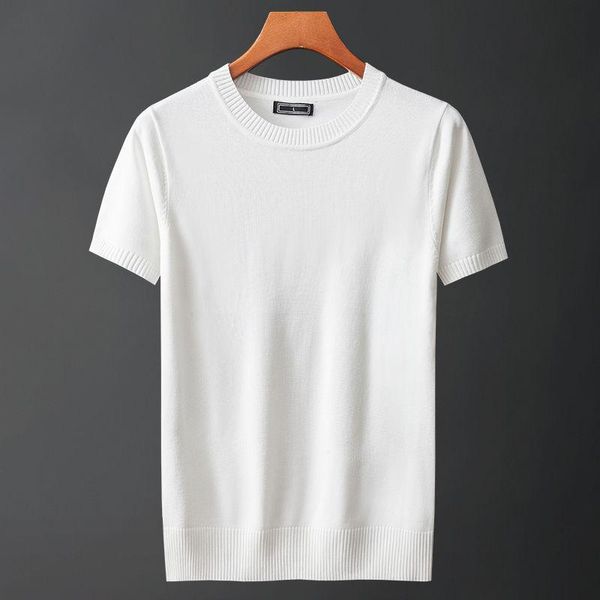 men's t-shirts knitted short sleeve t-shirt, solid round neck sweater, tight in summer 2021, White;black
men's t-shirts knitted short sleeve t-shirt, solid round neck sweater, tight in summer 2021, White;black